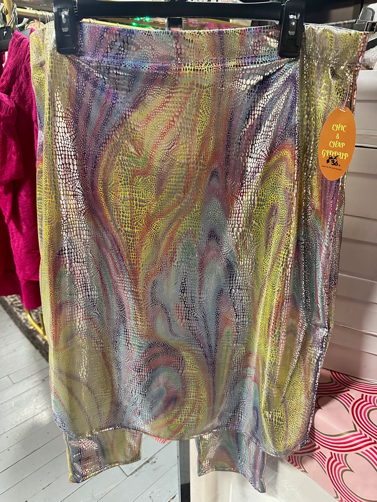 Multi-Colored Swirls/Spots Athletic Skirt W/ Leggings