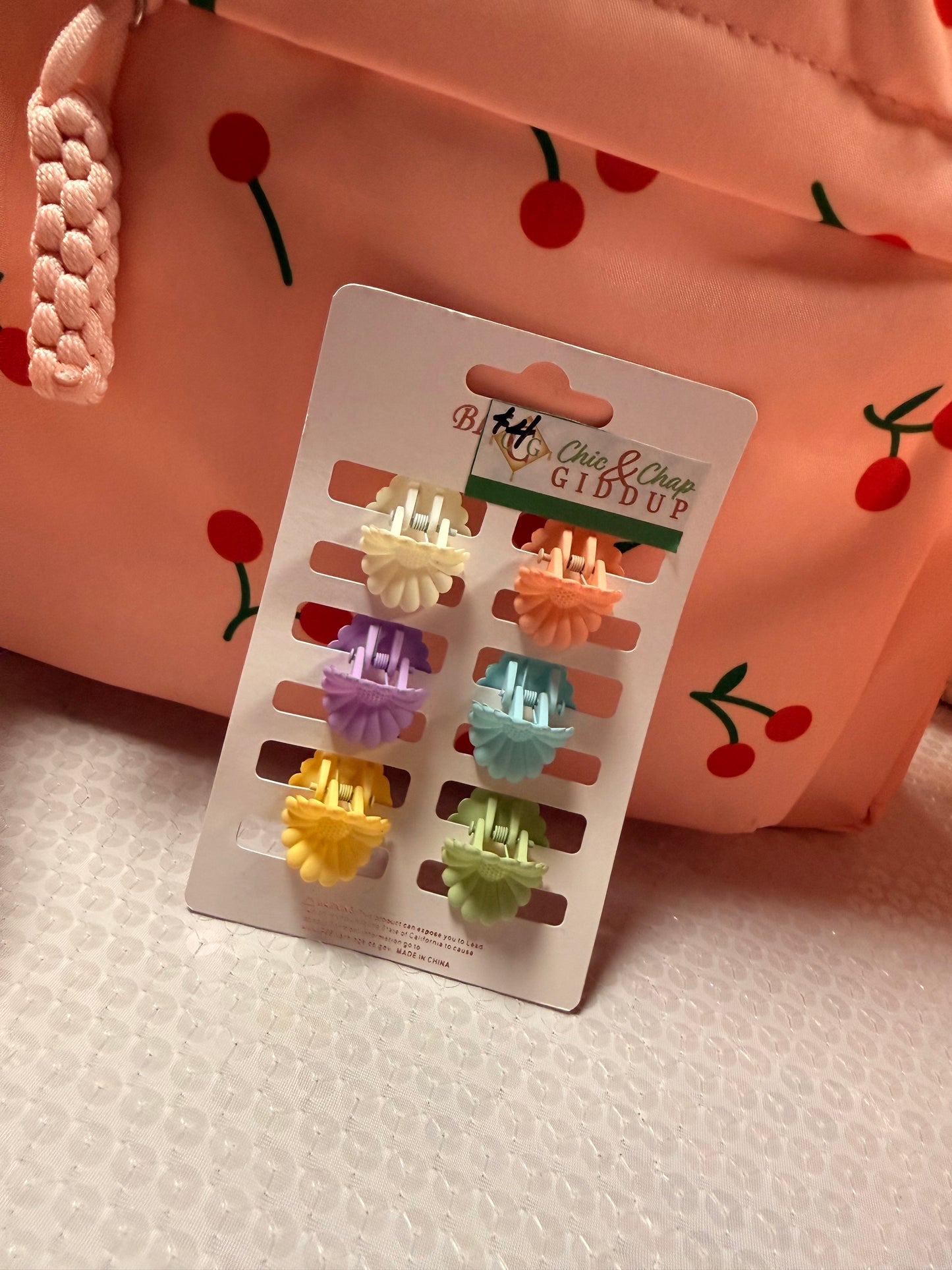 Set of 6 Girls Mini Floral Hair Clips