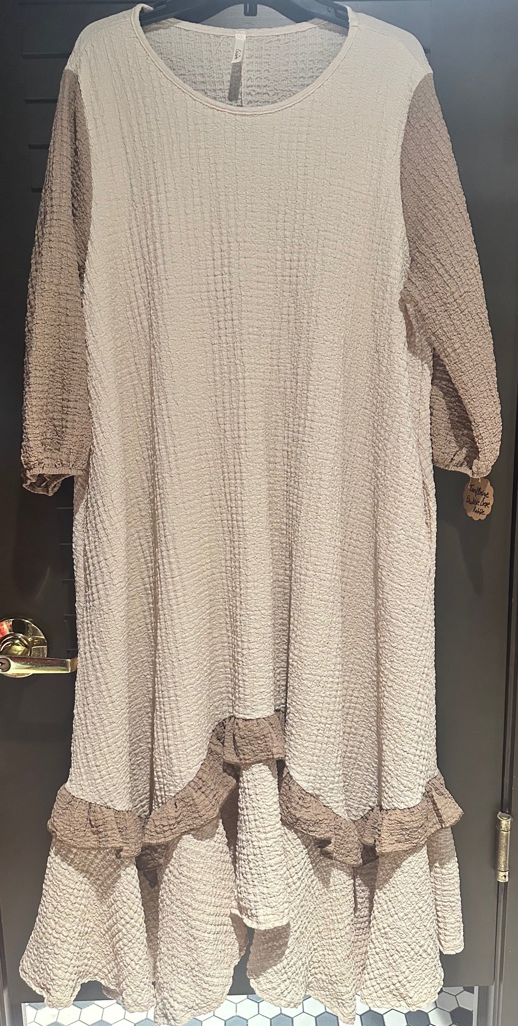 2-Toned Waffleknit Ruffle Dress (2 Options)