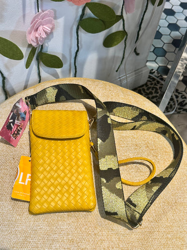 Yellow Waffle Knit Crossbody
