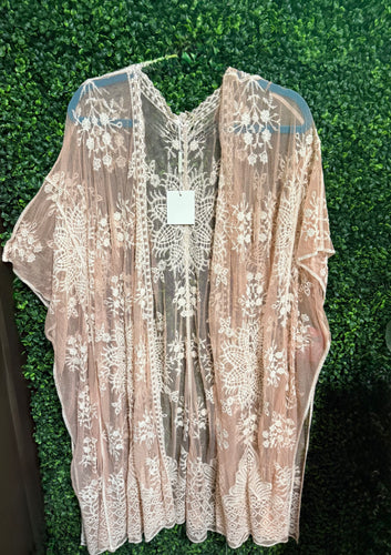 PEACH\WHITE LACE LAY