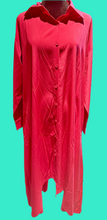 Load image into Gallery viewer, Long Sleeve High-Low Pink Shirt Dress