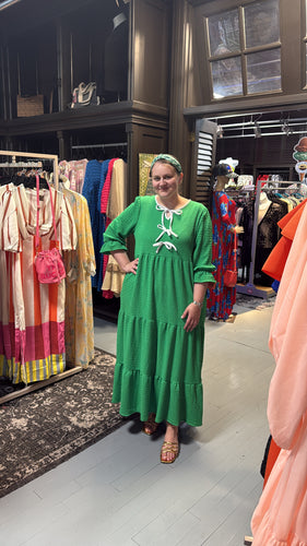 Green Maxi Waffleknit Dress