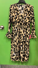 Load image into Gallery viewer, Leopard Belted Bell Sleeve Dress