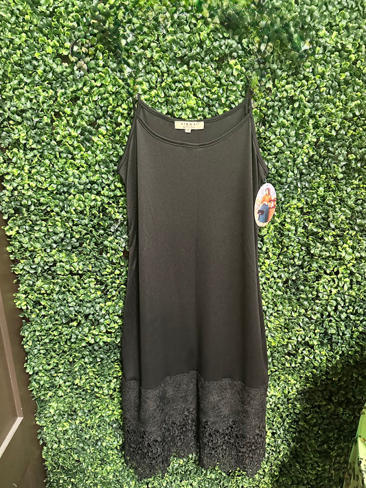 Black Lace Slip Extender Dress