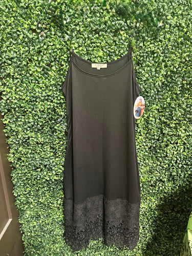 Black Lace Slip Extender Dress