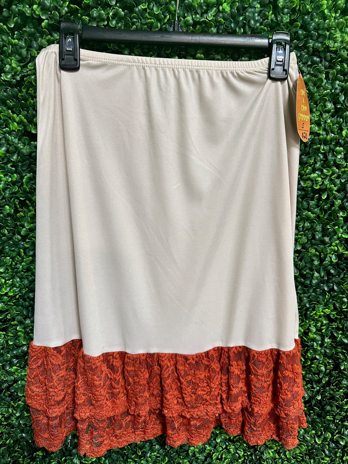 Rust Lace Slip Extender Skirt