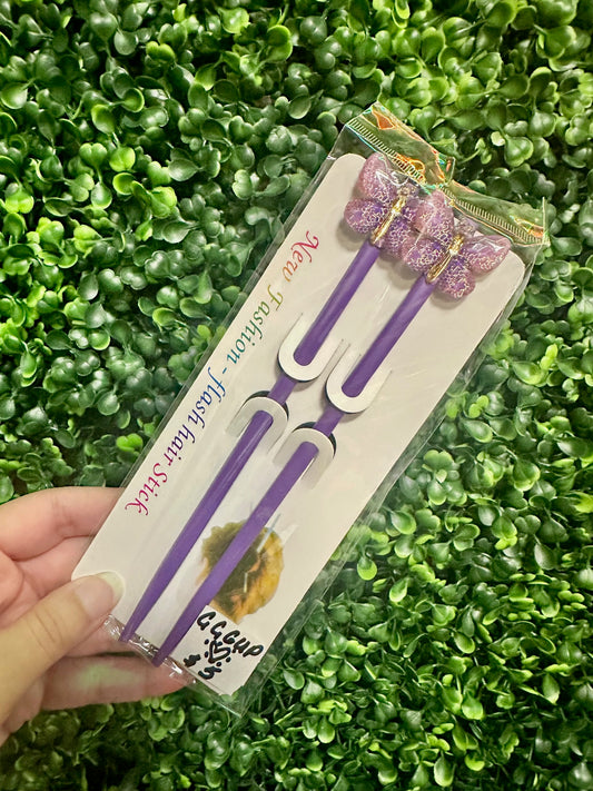 Purple Butterfly Chopsticks
