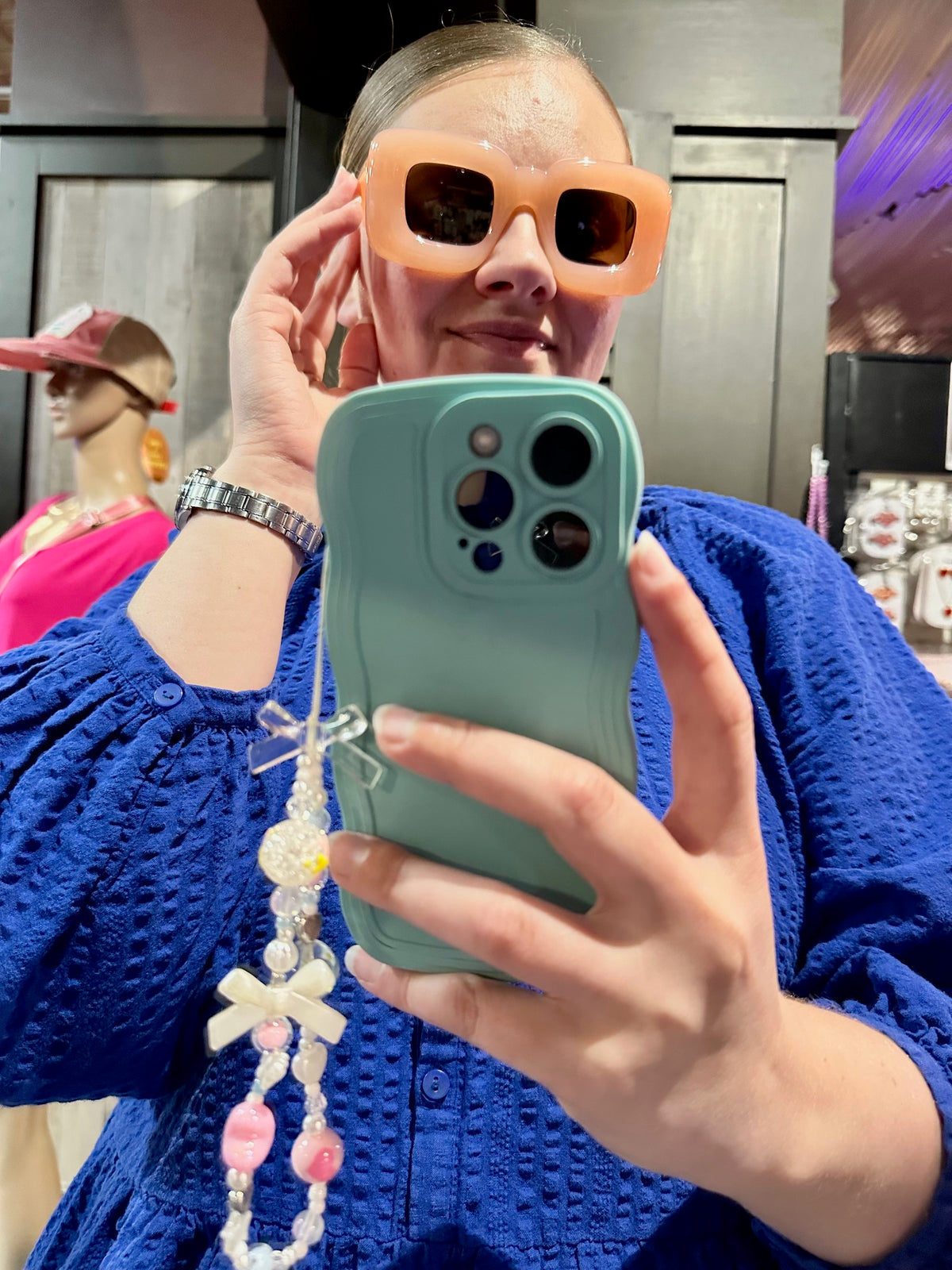 Pink Boxy Square Sunnies