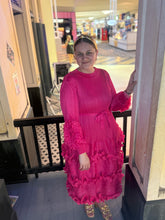 Load image into Gallery viewer, Vibrant Ruffle Tie Dress