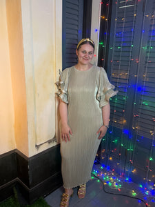 Dazzling Metallic Maxi Dress