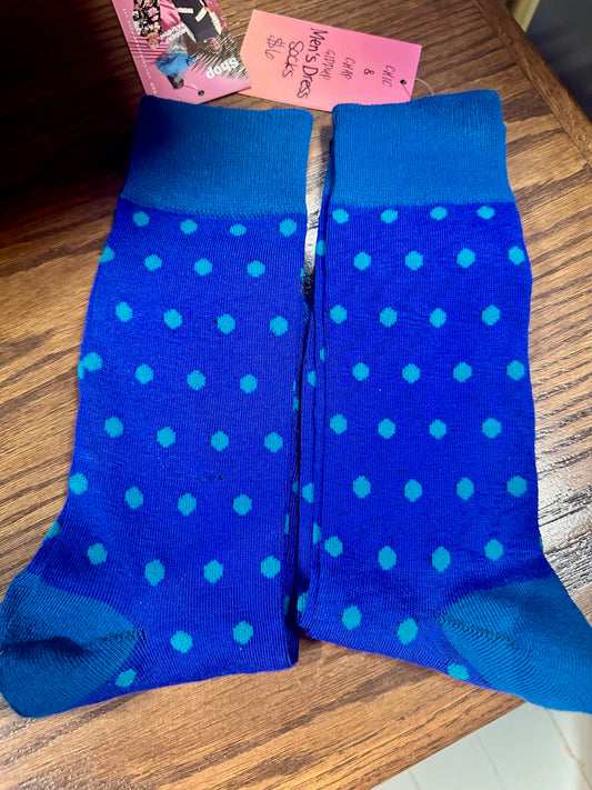 Blue Dots Dress Socks