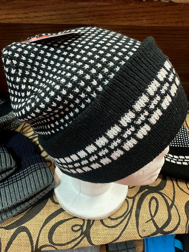 Black Woven Beanie Hat