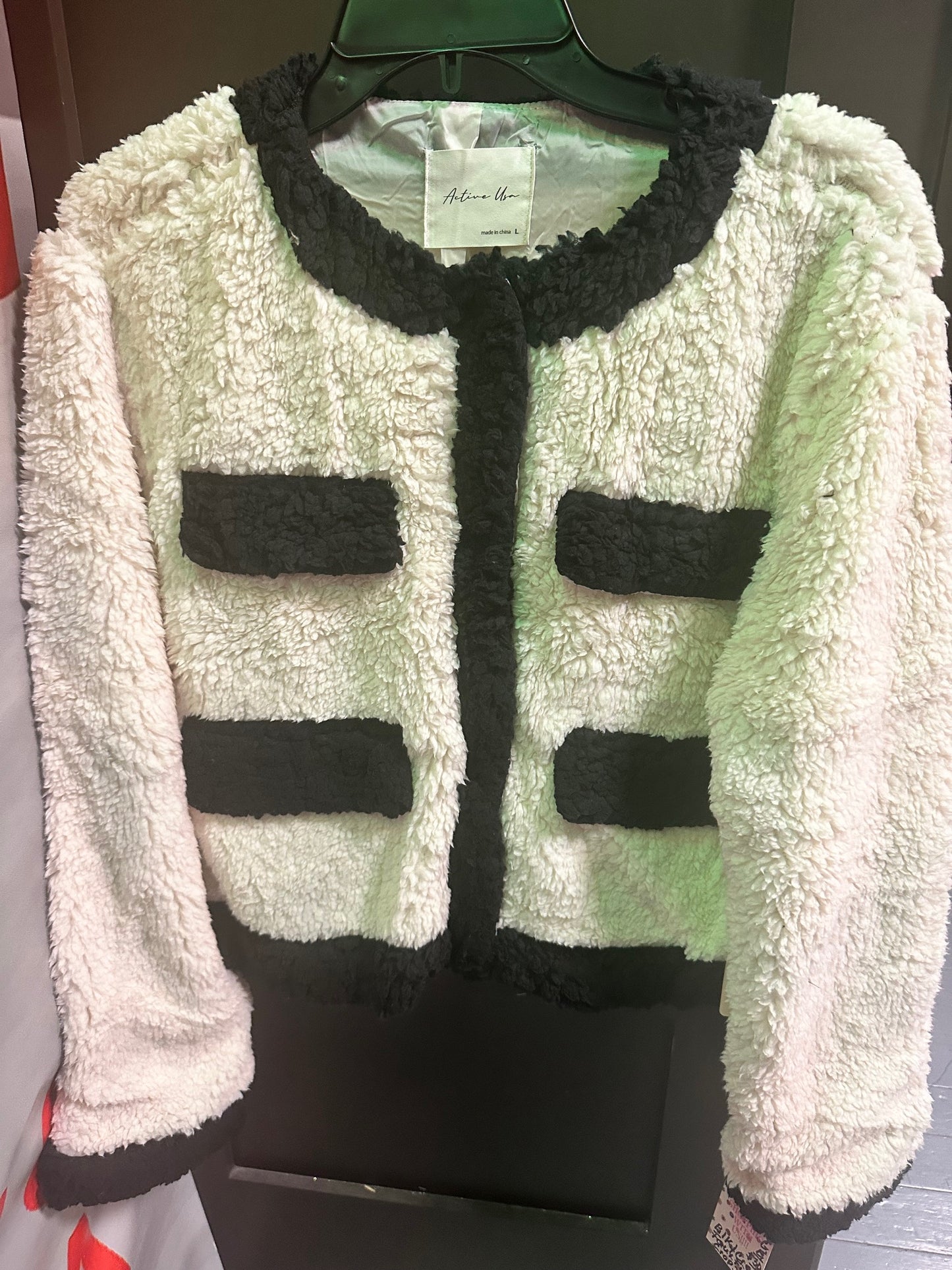 Faux Fur Furry Crop Jacket