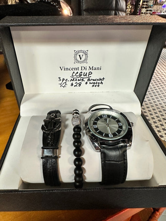 3-Piece Nautical Watch & Bracelet Set