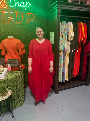 Red Swing Maxi Dress