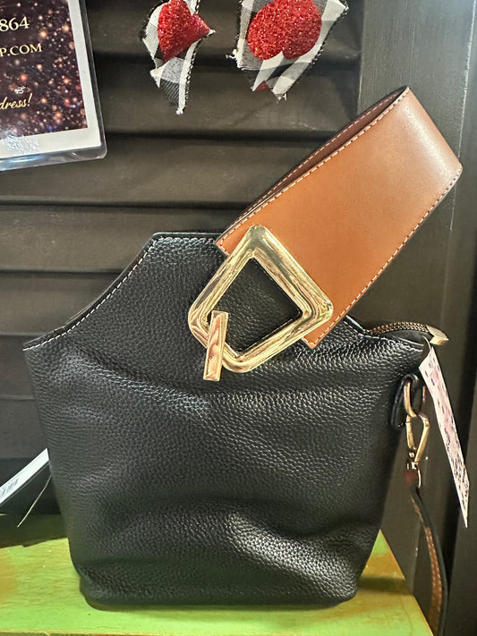 2-Toned Unique Satchel Handbag