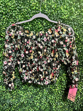 Load image into Gallery viewer, Multi-Color Black Mesh Floral Shirt