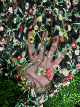 Load image into Gallery viewer, Multi-Color Black Mesh Floral Shirt