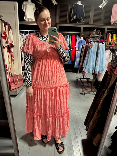 Coral Tier Dress