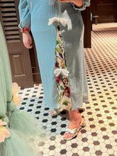 Load image into Gallery viewer, Blue Waffle Knit Bow Split Dress