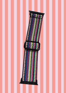 Neon Striped Apple Watch Band