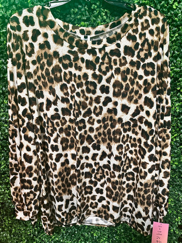 Leopard Basic Plus Size Top