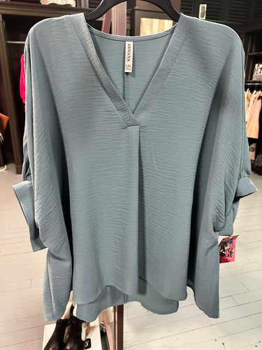 Baby Blue Casual Top