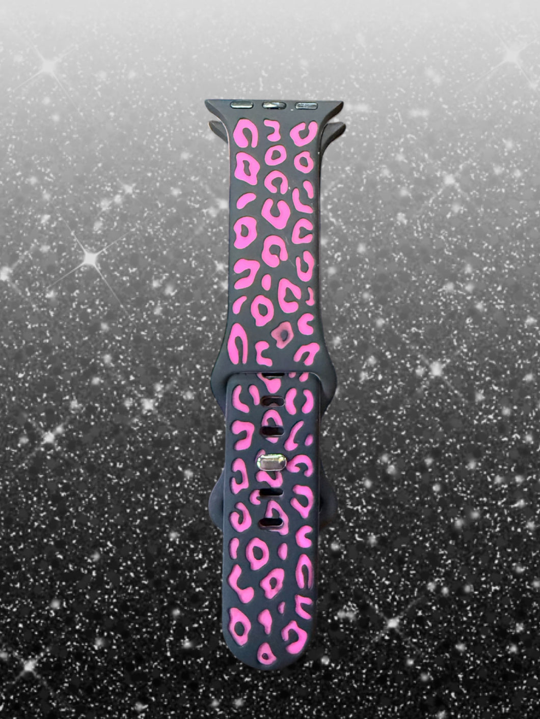 Black/Pink Leopard Apple Watch Band