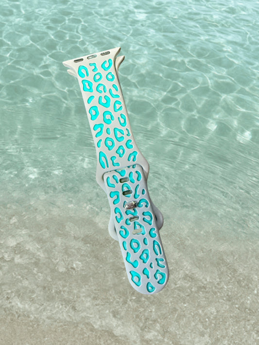 Mint/Grey Leopard Apple Watch Band