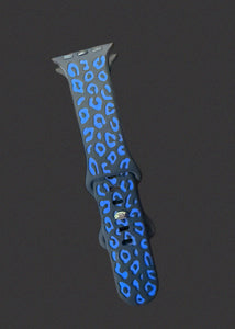 Black/Blue Leopard Apple Watch Band