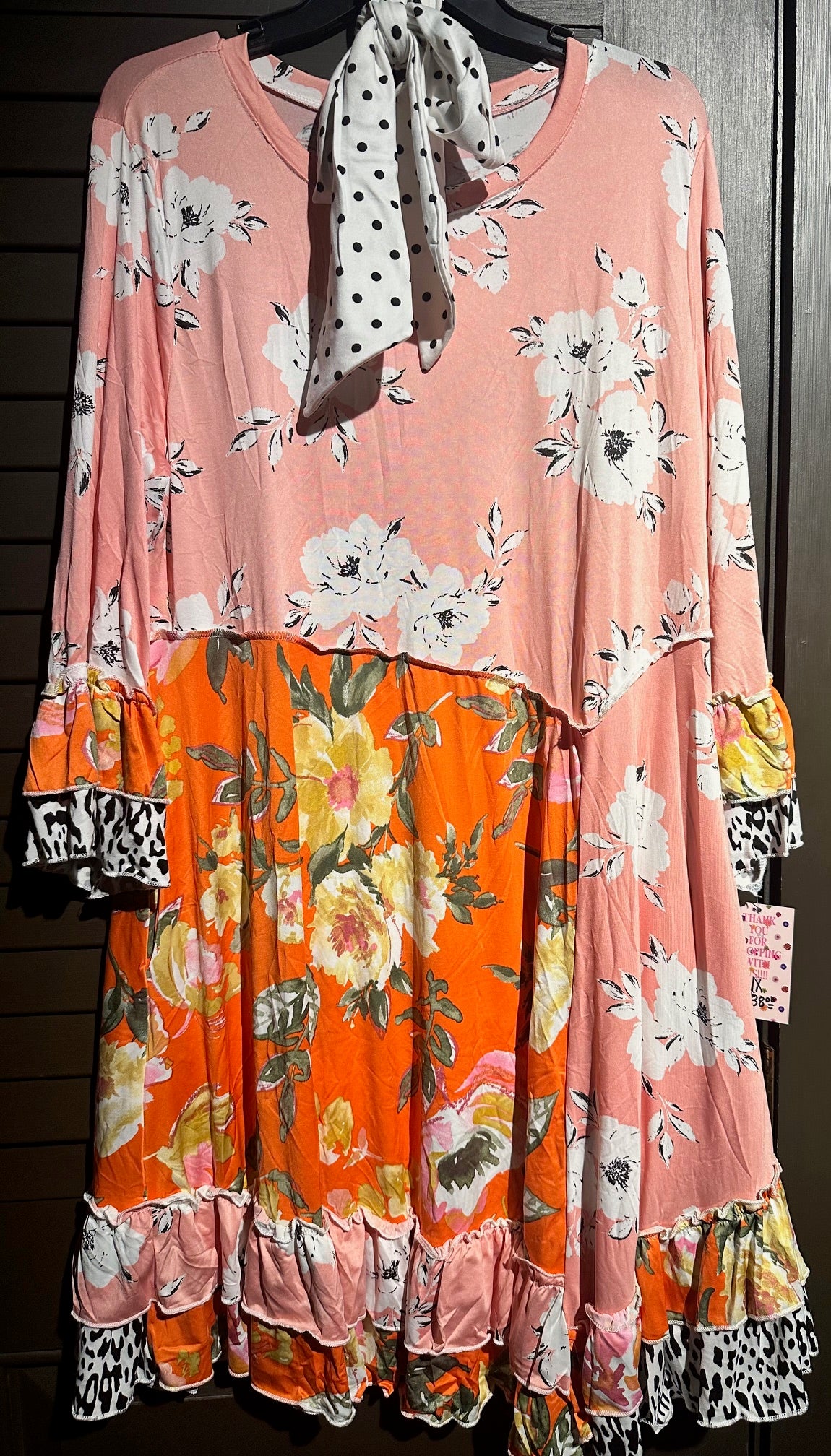 Orange & Pink Floral/Animal Print Tunic