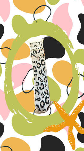 White Leopard Knit Apple Watch Band