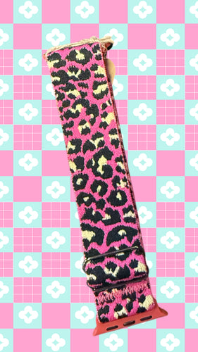 Bold Pink Leopard Apple Watch Band