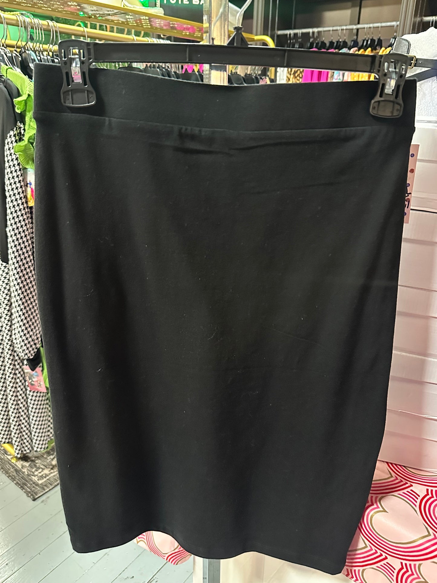 Soft Jersey Black Pencil Skirt