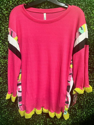 Pink Multi-Colored Fun/Funky Top