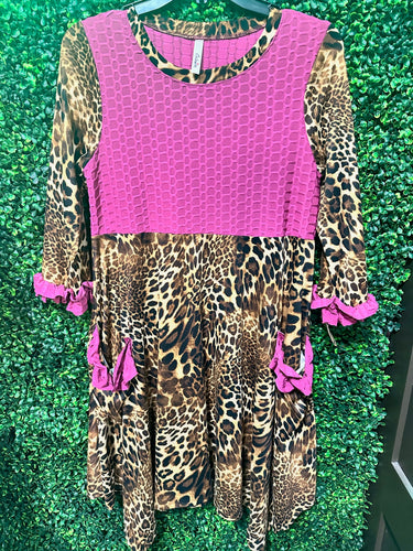 Leopard Waffle Knit Top/Tunic