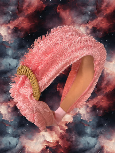 Pink Fringe With Buckle Headband