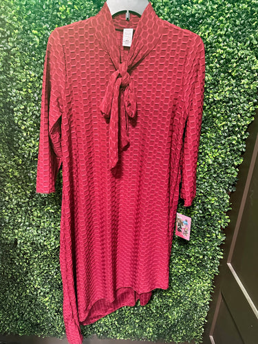 Wine Red Waffle Knit Top/Tunic