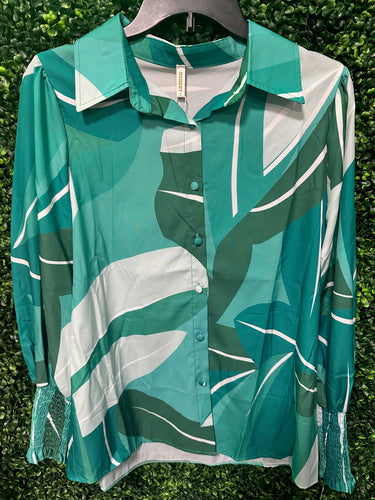 Green/Blue Patterned Top