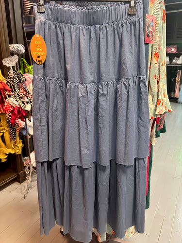 Dusty Blue Ruffle Skirt