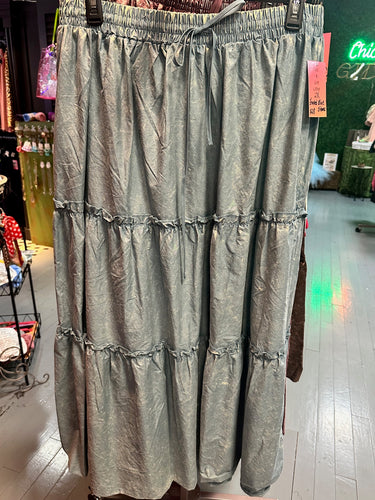 Frosted Blue Stonewash Plus Size Skirt
