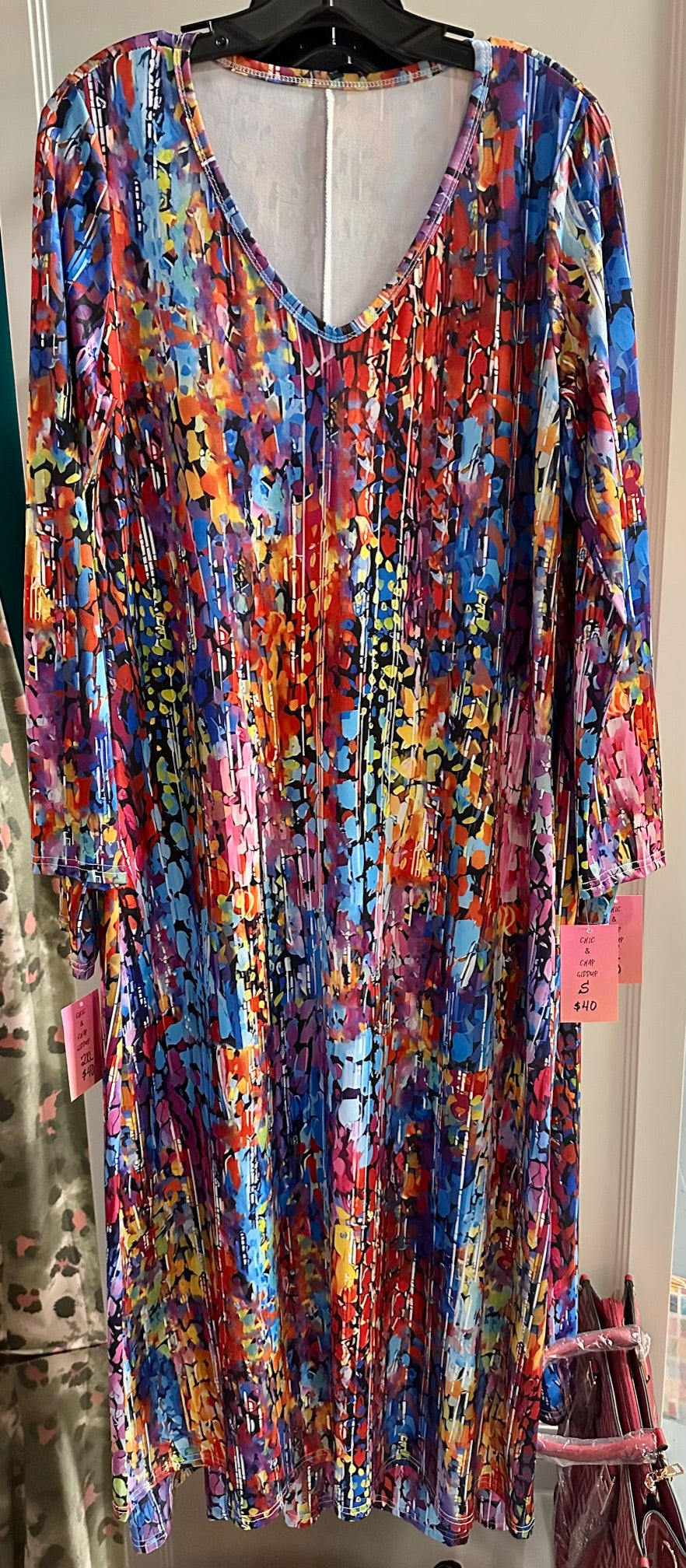 Multi-Colored Patterned Maxi Dress
