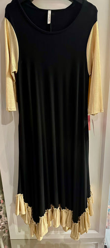 Black & Gold Ruffle Dress