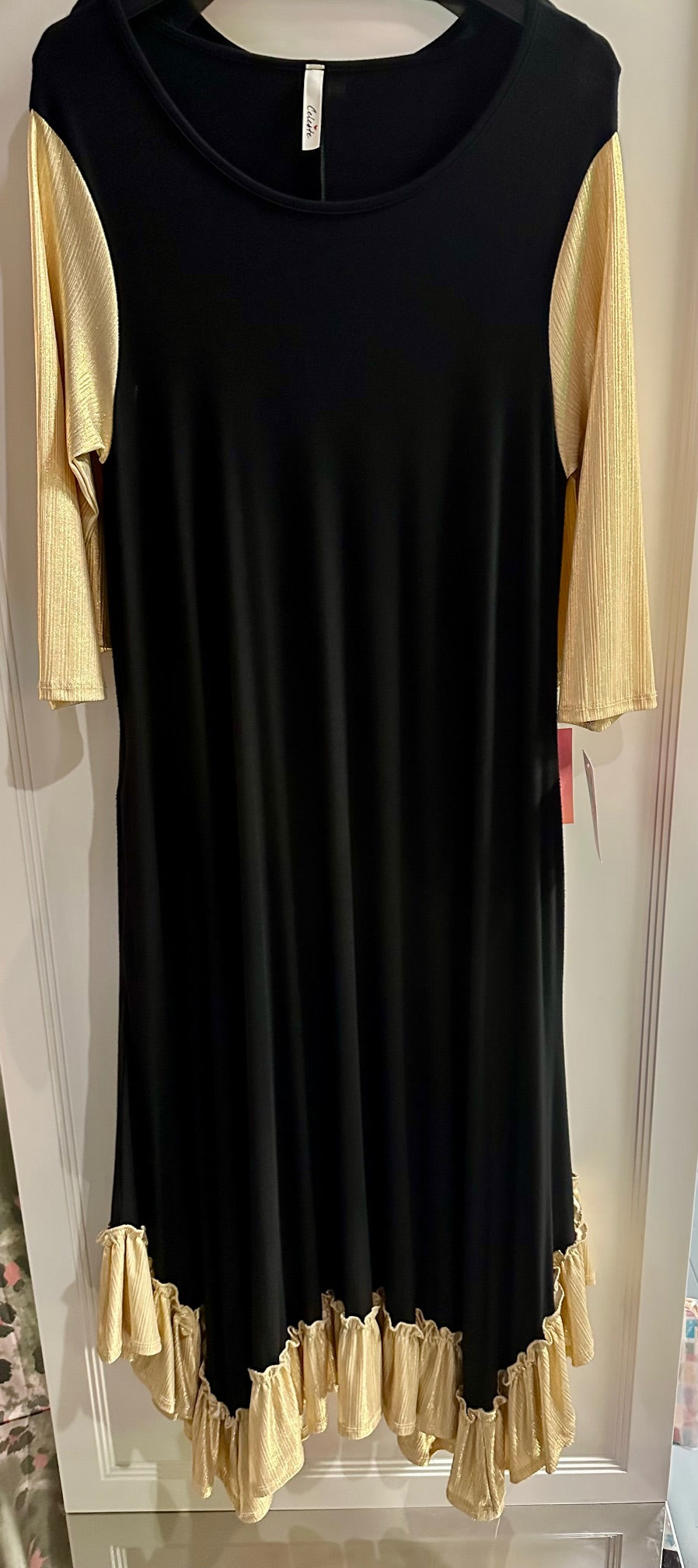 Black & Gold Ruffle Dress