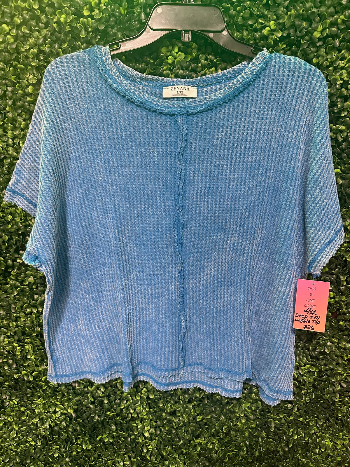 Blue Waffle Knit Top (2 Options)