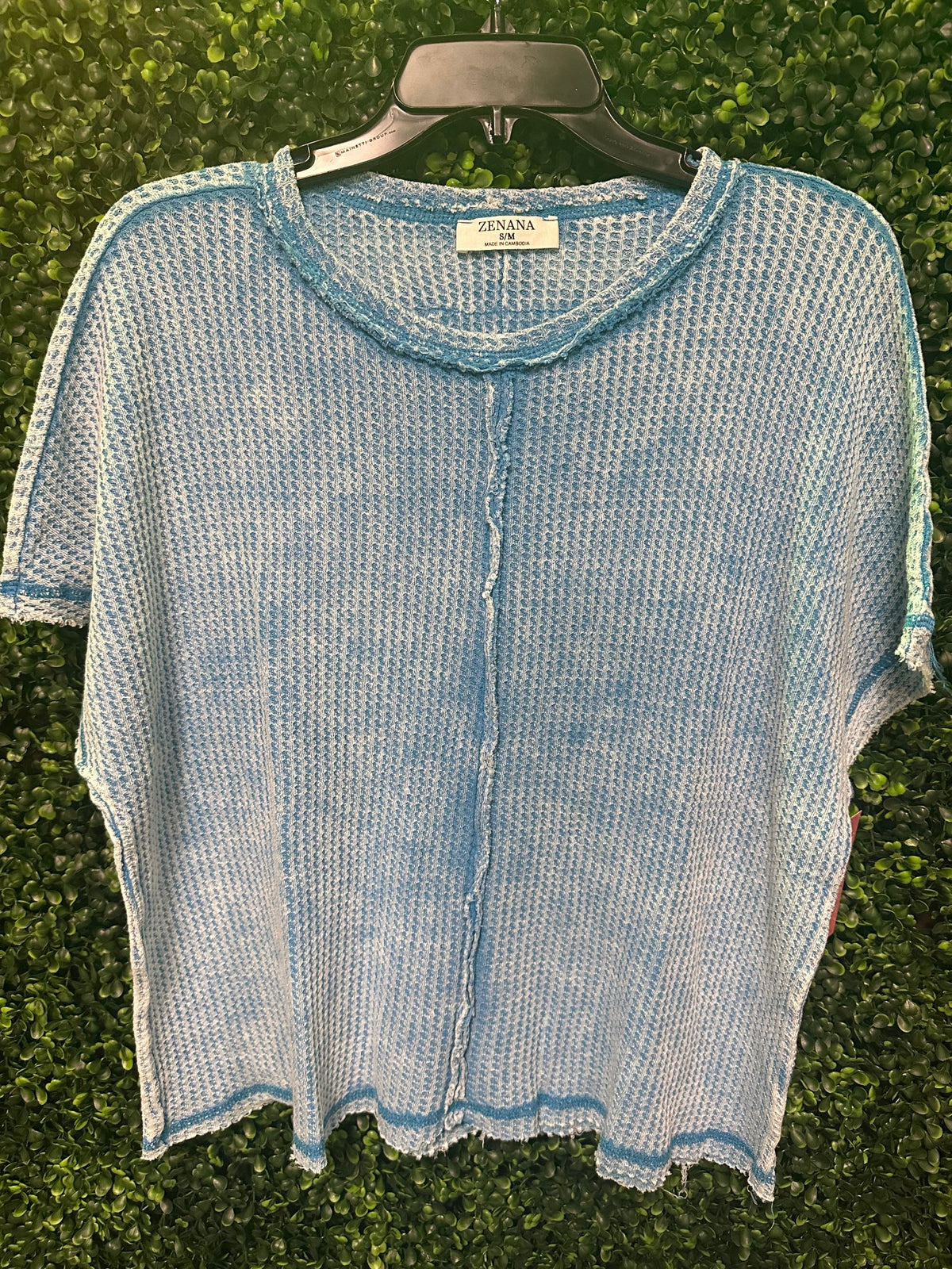 Blue Waffle Knit Top (2 Options)