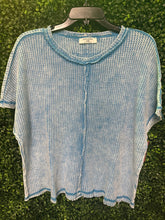 Load image into Gallery viewer, Blue Waffle Knit Top (2 Options)