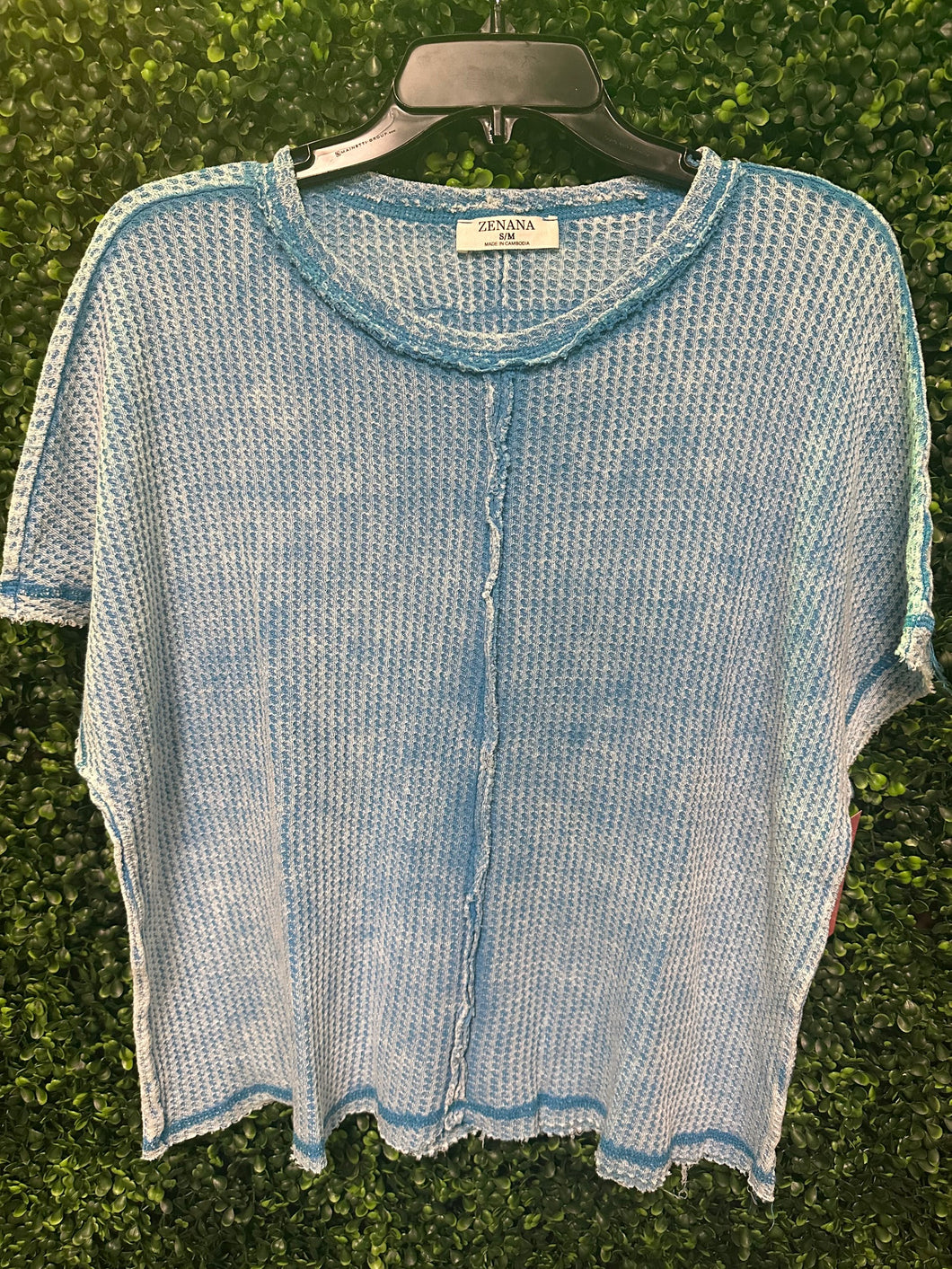 Blue Waffle Knit Top (2 Options)