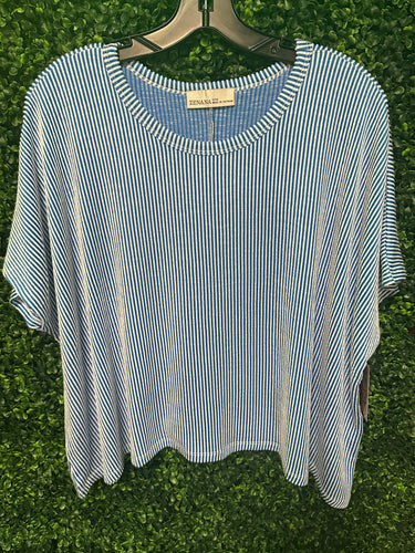 Blue & White Striped Top